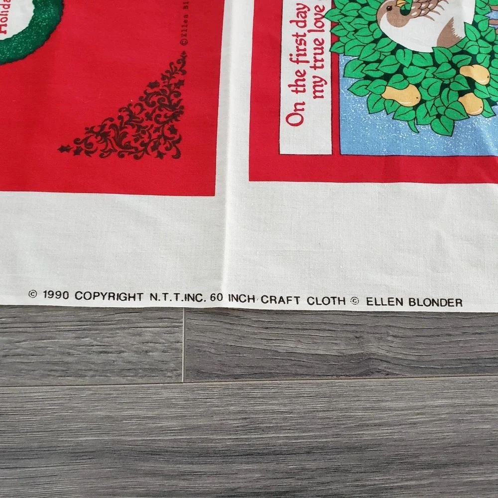 Vtg 1990 Ellen Blonder Fabric Traditions 12 Days Of Christmas Sew A Book Cloth